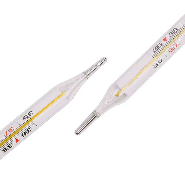 Mercury free glass thermometer