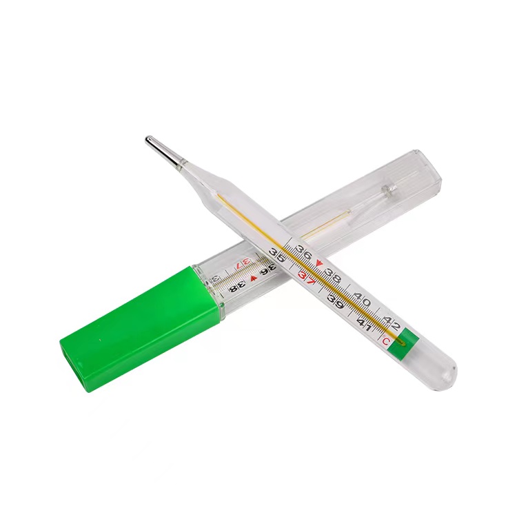Mercury free glass thermometer